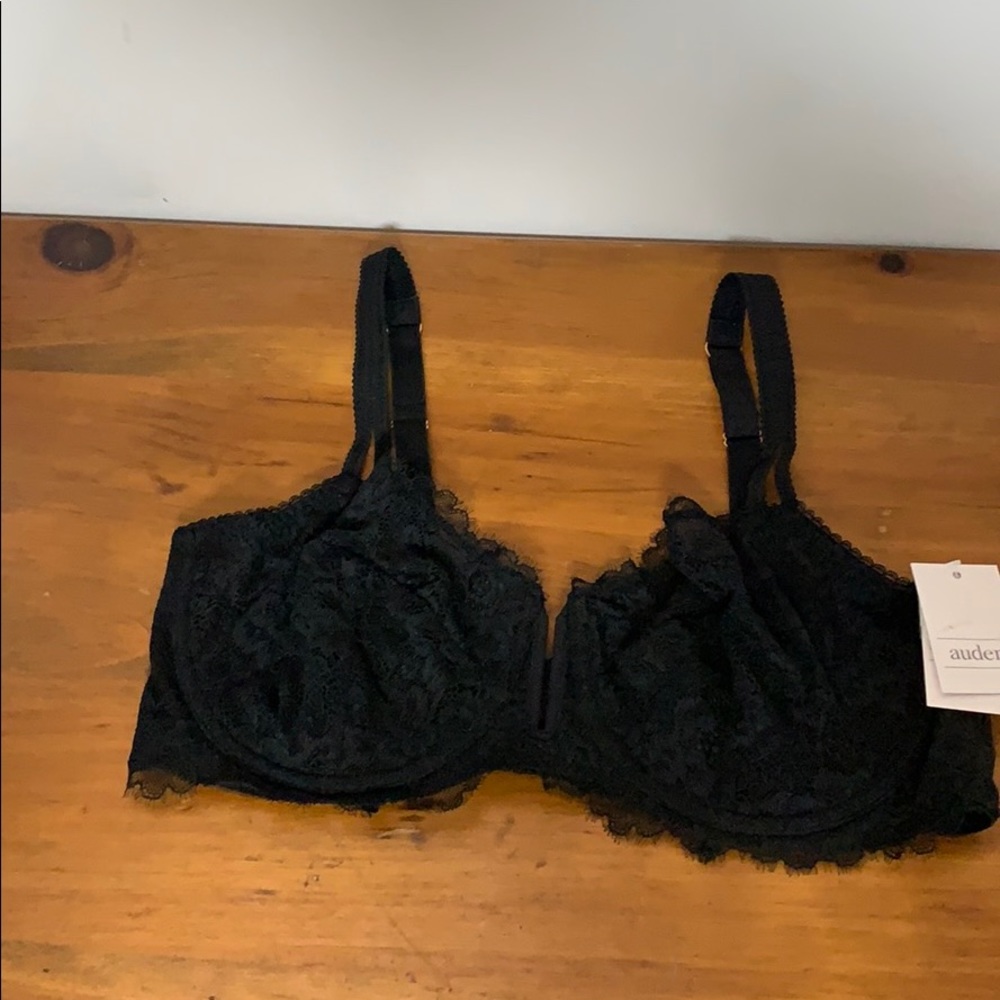 NWT AUDEN black lace unlined bra